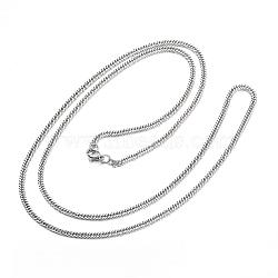 304 Stainless Steel Curb Chain Necklaces, with Lobster Clasp, Stainless Steel Color, 29.5 inch(75cm), 3mm(NJEW-G283-03P)