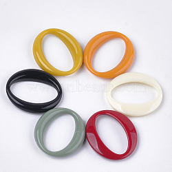 Opaque Acrylic Linking Rings, Oval, Mixed Color, 39.5x34.5x6.5mm, Inner Measure: 33x18mm(OACR-T011-102)