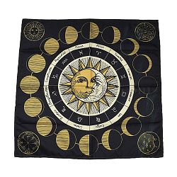 Polyester Peach Skin Tarot Tablecloth for Divination, Tarot Card Pad, Pendulum Tablecloth, Square, Sun, 490x490x1mm(AJEW-D061-01D)