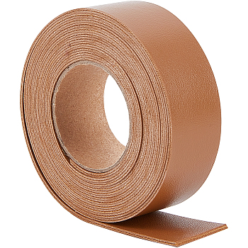 2M PVC Double Face Imitation Leather Ribbons, for Clothes, Bag Making, Chocolate, 25mm, about 2.19 Yards(2m)/Roll