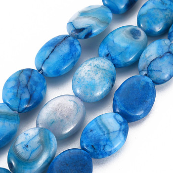 Natural Crazy Lace Agate Beads Strands, Dyed & Heated, Oval, 18x13x6~8mm, Hole: 1.4mm, about 22pcs/strand, 15.55 inch(39.5cm)