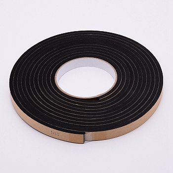 Strong Adhesion EVA Sponge Foam Rubber Tape, Anti-Collision Seal Strip, Black, 15x5mm, 5m/roll