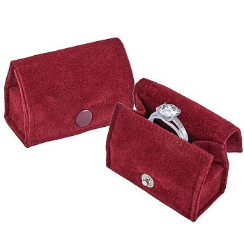 Mini Velvet Jewelry Storage Boxes, Arch Shaped Jewelry Case for Earrings, Rings Storage, Dark Red, 6.2x3.3x4cm