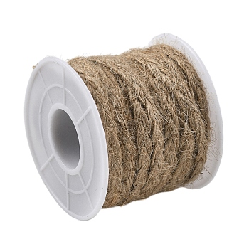 Burlap Ribbon, Hessian Ribbon, Jute Ribbon, for DIY Home Decoration and Gift Wrap, BurlyWood, 1/4 inch(5mm), about 10.94 Yards(10m)/Roll
