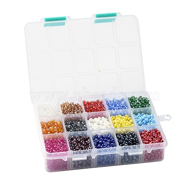 375g 15 colores cuentas de semillas de vidrio(SEED-JP0004-04-4mm)-6