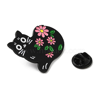 Cartoon Cat & Flower Enamel Pins(JEWB-H017-01EB-02)-3