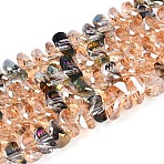 Electroplate Transparent Glass Beads Strands, Ingot, Faceted, Mixed Color, 3~3.5x5.5~6x5~5.5mm, Hole: 0.9~1.2mm, about 115~116pcs/strand, 15.35~15.55 inch(39~39.5cm)(EGLA-N022-07B-A01)