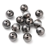 Opaque Acrylic Beads, Round, Gunmetal Plated, 10x9.5mm, Hole: 1.8mm(MACR-M032-13B)