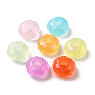 Transparent Acrylic Beads, Large Hole Beads, Faceted, Rondelle, Mixed Color, 14x8mm, Hole: 4.7mm(TACR-D011-02)