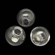 Round Handmade Blown Glass Globe Ball Bottles, One Hole, for Glass Vial Pendants Making, Clear, 30mm, Hole: 5~7mm(X-BLOW-R002-30mm)