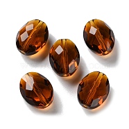 K9 Glass, Imitation Austrian Crystal Beads, Faceted, Oval, Saddle Brown, 13x10x7mm, Hole: 1.5mm(GLAA-R001-06A)