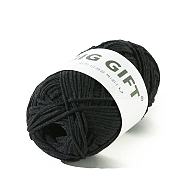 Hollow Cotton Yarn, for Weaving, Knitting & Crochet, Black, 2mm(PW-WG42542-03)