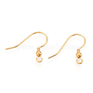 925 Sterling Silver French Hooks with Coil and Ball, Ear Wire&Bead with Loops, with S925 Stamp, Real 18K Gold Plated, 16~17x16~20x3mm, Hole: 1.8mm, Pin: 0.7mm, 3mm in diameter(STER-T007-121G)