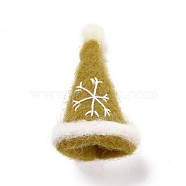 Wool Felt Display Decorations, Christmas Hat, Dark Goldenrod, 31~38x35~49x56~57mm(DIY-K050-05A)