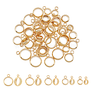ARRICRAFT 50Pcs 5 Style 201 Stainless Steel Tube Bails, Loop Bails, Ring Bail Beads, Real 18K Gold Plated, 13x10x3mm, Hole: 1.8mm, 10pcs/style(STAS-AR0001-30)