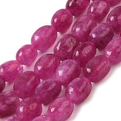 Natural Malaysia Jade Beads Strands, Faceted, Oval, Dyed and Heated, Medium Violet Red, 8.5~11.5x7~8x6.5~8mm, Hole: 1.5mm, about 37~38pcs/strand, 14.76''~15.55''(37.5~39.5cm)(G-I283-H03-01)