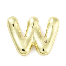 Rack Plating Brass Pendants, Long-Lasting Plated, Real 18K Gold Plated, Letter W, 19.5x25.5x4mm, hole: 3.5x2.5mm(KK-C055-01W-G)