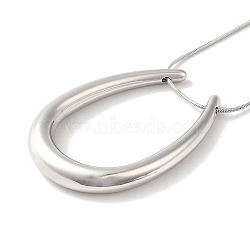 Vacuum Plating 304 Stainless Steel Snake Chain Necklaces, Pendant Necklaces, Oval, 16.22 inch(41.2cm), Pendant: 45x32mm(NJEW-C045-06C-P)