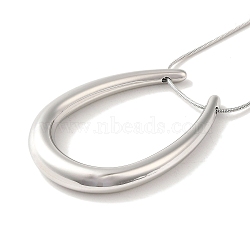 Non-Tarnish Vacuum Plating 304 Stainless Steel Snake Chain Necklaces, Pendant Necklaces, Oval, 16.22 inch(41.2cm), Pendant: 45x32mm(NJEW-C045-06C-P)