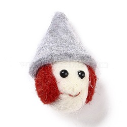 Wool Felt Display Decorations, Witch, Gainsboro, 35~36x31~31.5x65.5~66.5mm(DIY-K050-01C)