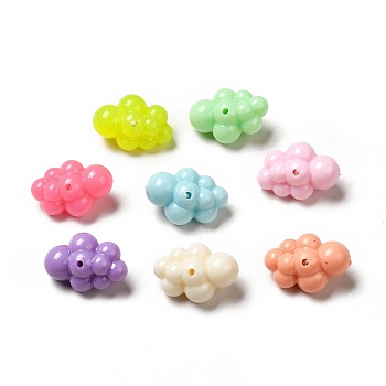 Macaron Color Opaque Acrylic Beads, Cloud, Mixed Color, 25x17x13mm, Hole: 1.6mm, about 250pcs/500g