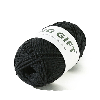 Hollow Cotton Yarn, for Weaving, Knitting & Crochet, Black, 2mm