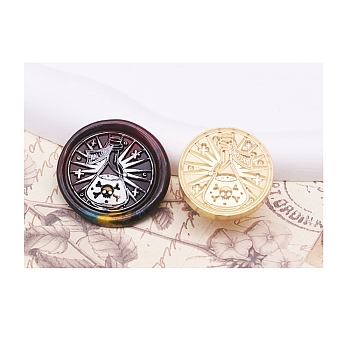 Halloween Series Wax Seal Brass Stamp Heads, for Wax Seal Stamp, Golden, Bottle, 25x14mm, Inner Diameter: 7mm