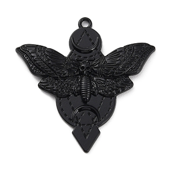 Alloy Pendant, Insect, Electrophoresis Black, 49x48x3.5mm, Hole: 2.3mm