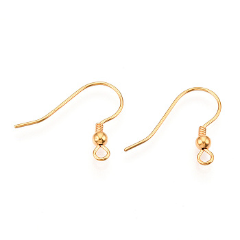 925 Sterling Silver French Hooks with Coil and Ball, Ear Wire&Bead with Loops, with S925 Stamp, Real 18K Gold Plated, 16~17x16~20x3mm, Hole: 1.8mm, Pin: 0.7mm, 3mm in diameter