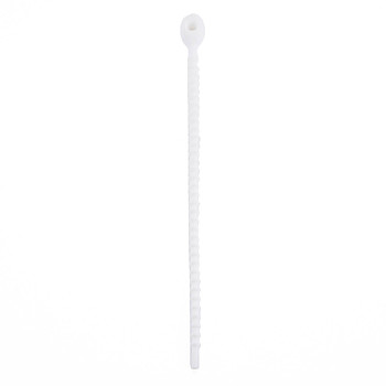 Silicone Cable Ties, Tie Wraps, Reusable Zip Ties, White, 214x13.5x12mm, Hole: 3mm