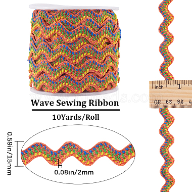 10 Yards Polyester Wave Ribbon(OCOR-GF0003-14B)-2