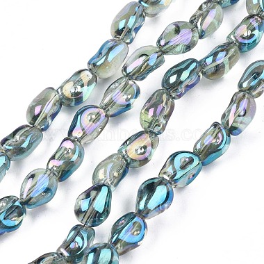 Medium Aquamarine Snake Glass Beads