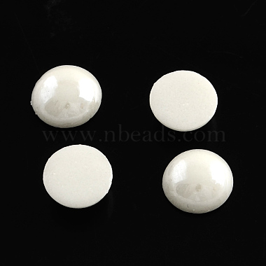 Cabochons de verre opaque plaqué nacré(PORC-S801-7mm-M)-2