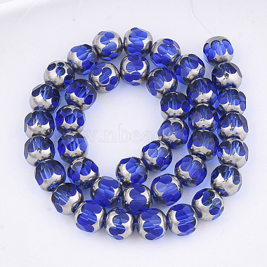 Chapelets de perles en verre galvanoplastique(X-EGLA-T019-02C)-2