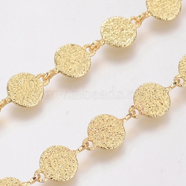 Textured Brass Handmade Link Chains(CHC-G006-08G)-5