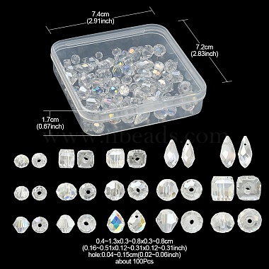 100pcs 15 perles à facettes en verre électrolytique transparent de style(EGLA-YW0003-03)-4