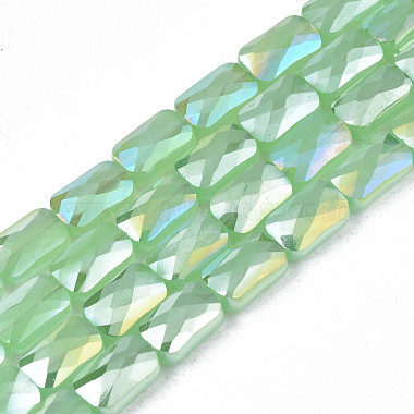 Light Green Rectangle Glass Beads
