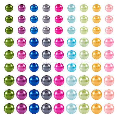 Pandahall 540Pcs 27 Style Spray Painted ABS Plastic Imitation Pearl Beads(OACR-TA0001-18)-2