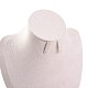 Bust Shaped Microfiber & Wood Jewelry Necklace & Earrings Display Stands(NDIS-H042-01B-03)-3