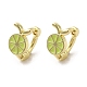 серьги-кольца из латуни в форме лимона(EJEW-A031-09G)-1