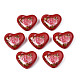 Flower Printed Opaque Acrylic Heart Beads(SACR-S305-28-I04)-1