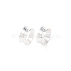 Brass European Beads, Large Hole Beads, Rack Plating, Long-Lasting Plated, Cadmium Free & Lead Free, Flat Round, 925 Sterling Silver Plated, 7x3mm, Hole: 4.5mm(KK-C157-53S)