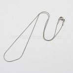 Tarnish Resistant 304 Stainless Steel Necklaces, with Lobster Claw Clasps Men's Herringbone Chain Necklaces, Stainless Steel Color, 17.7 inch(45cm)(NJEW-K005-04-1mm)