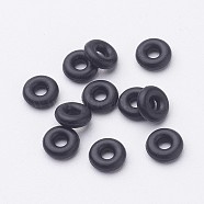 Rubber O Rings, Donut Spacer Beads, Fit European Clip Stopper Beads, Black, about 6mm in diameter, 1.9mm thick, 2.2mm inner diameter(NFC002-1)