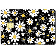 Rectangle PVC Plastic Waterproof Card Stickers, Self-adhesion Card Skin for Bank Card Decor, April Daisy, 186.3x137.3mm(DIY-WH0432-231)