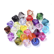 Transparent Acrylic Beads, Bicone, Mixed Color, 10x10mm, Hole: 2.5mm, about 1323pcs/500g(TACR-S146-10mm-M)