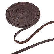 Flat Leather Jewelry Cord, Jewelry DIY Making Material, Coconut Brown, 8x2mm, about 5.47 Yards(4.8~5m)/Roll(WL-GF0001-07A-02)