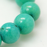 Natural Mashan Jade Round Beads Strands, Dyed, Dark Turquoise, 4mm, Hole: 1mm, about 98pcs/strand, 15.7 inch(X-G-D263-4mm-XS15)