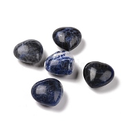 Natural Sodalite Heart Love Stone, Pocket Palm Stone for Reiki Balancing, 25x24~26x13~15mm(G-K290-18)