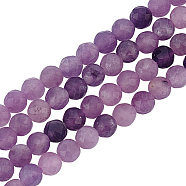 2 Strands Natural Lilac Jade Beads Strands, Faceted, Round, 3mm, Hole: 0.6mm, about 126pcs/strand, 15.16 inch(38.5cm)(G-OC0004-86)